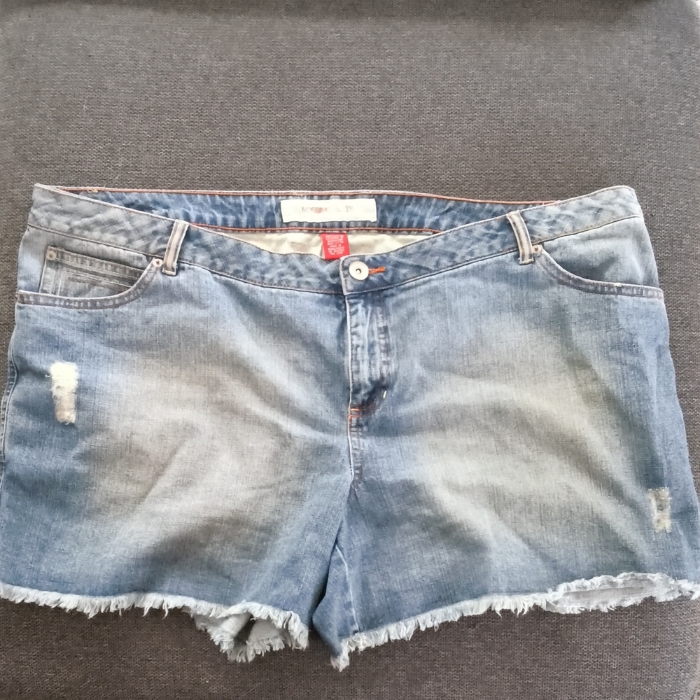 Mossimo Supply Co. Light Blue Distressed Jean Shorts